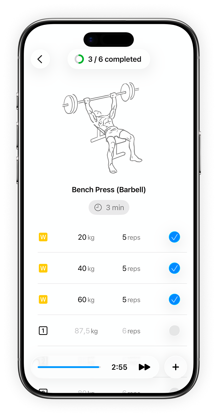 Plates App Workout Session Mockup